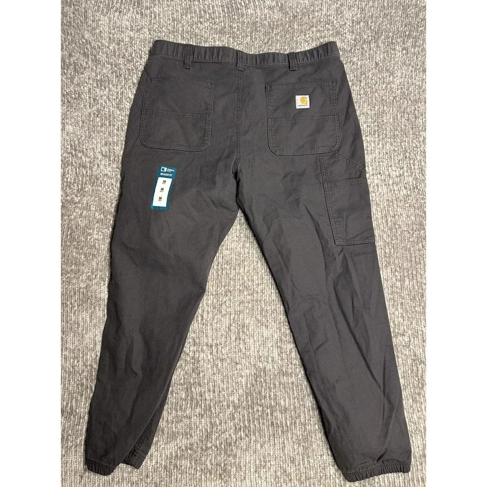 Carhartt Mens 36 Rugged Flex Canvas Jogger Pant BN6889-M Gray Relaxed Fit New
